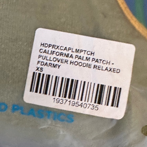 Aviator Nation California Palm Patch Relaxed Pullover Hoodie In Faded Army, XS. - Picture 6 of 8